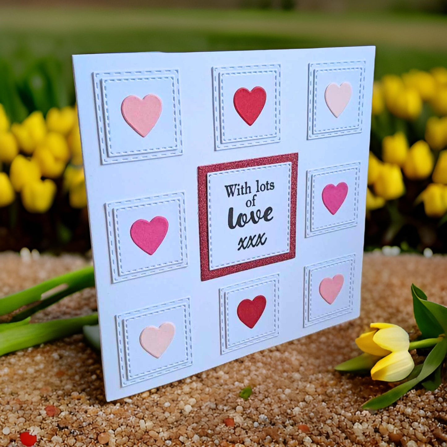 Pink Hearts Card