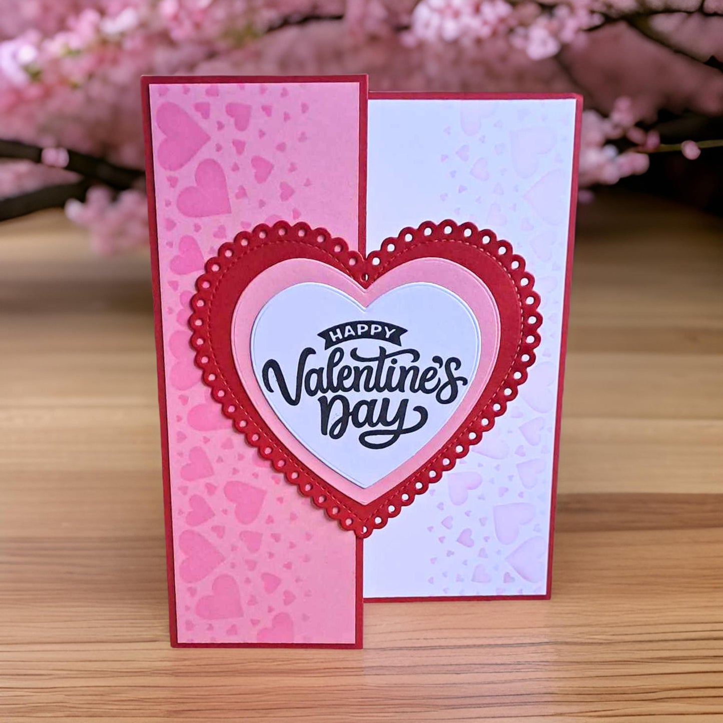Scalloped Heart Valentines Card