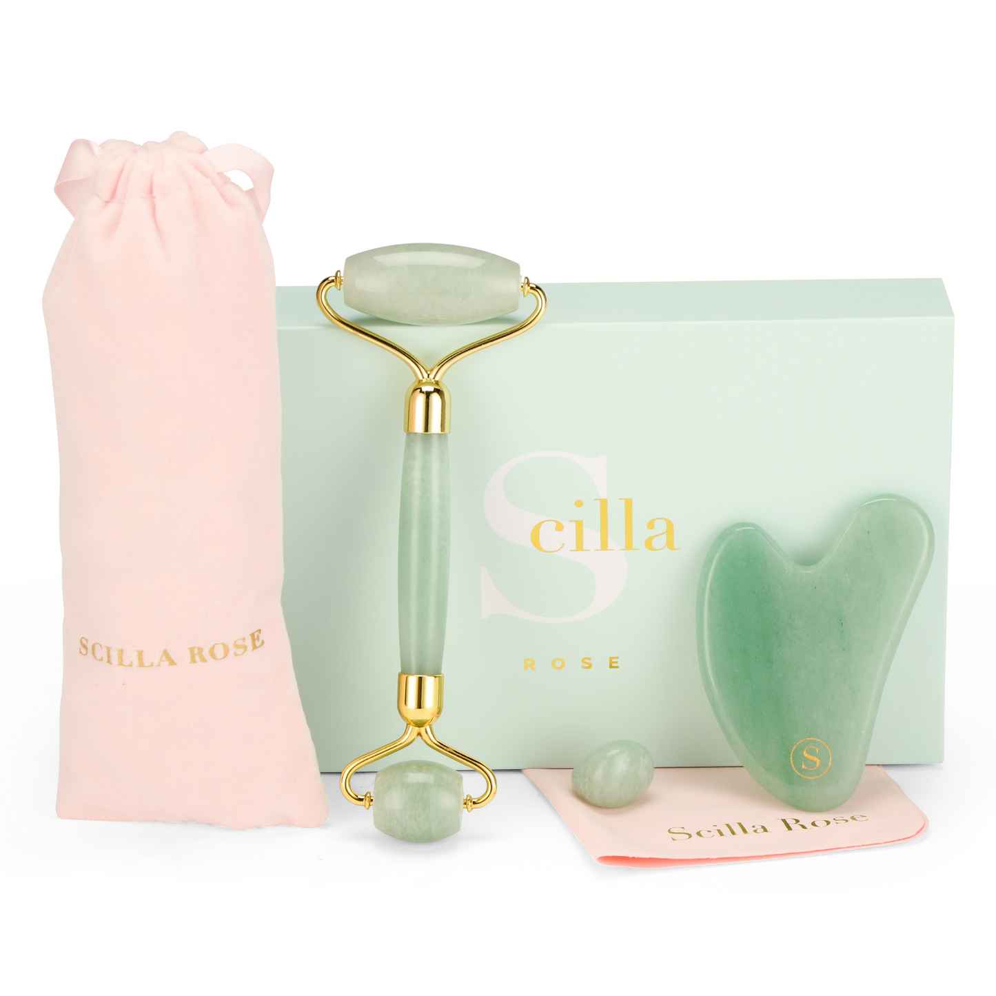 Scilla Rose - Ultimate Jade Roller and Gua Sha Beauty Set