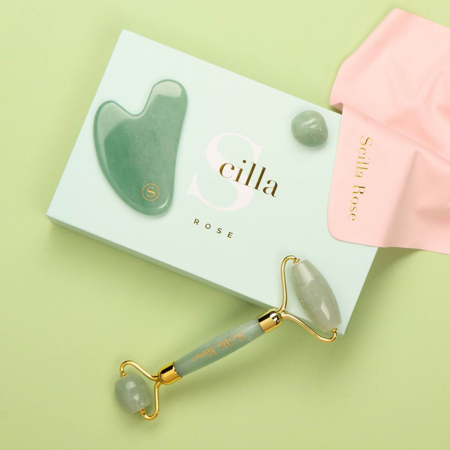 Scilla Rose - Ultimate Jade Roller and Gua Sha Beauty Set