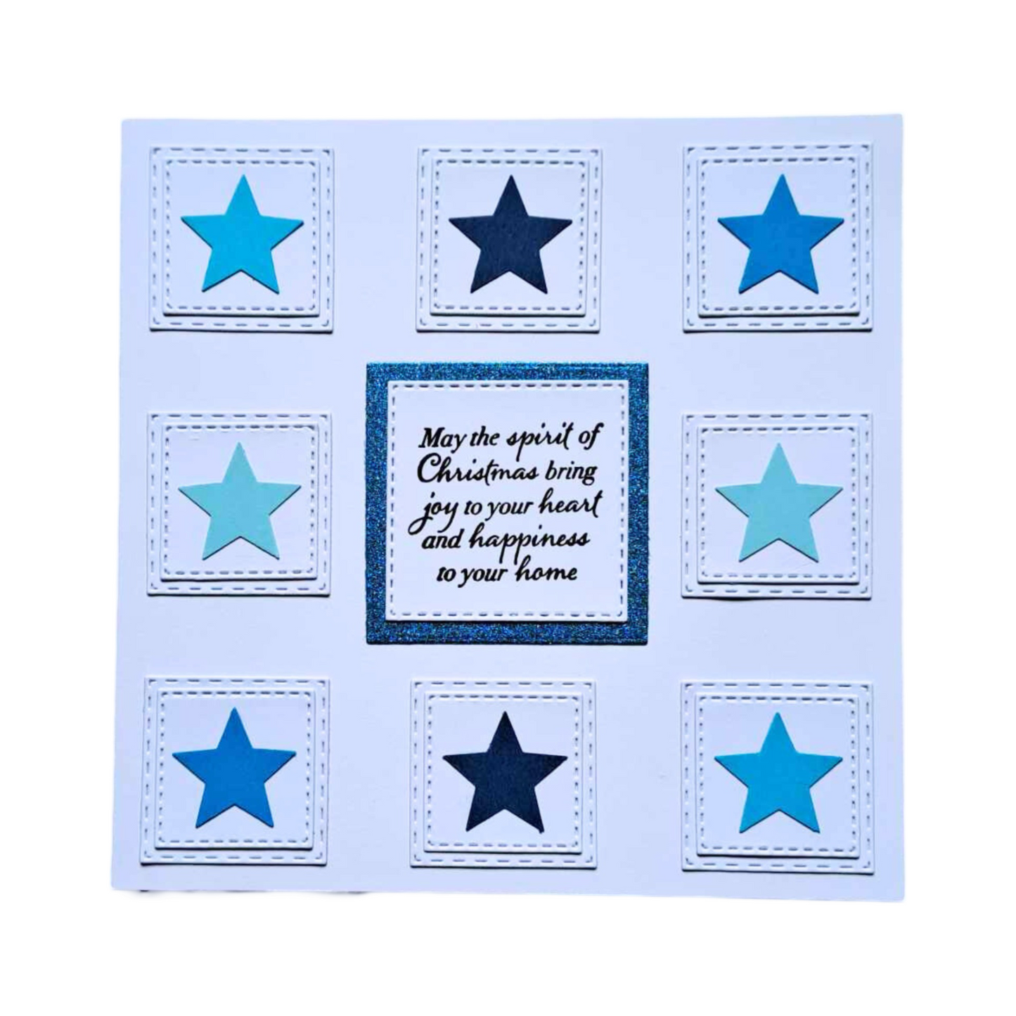 Blue Stars Christmas Card