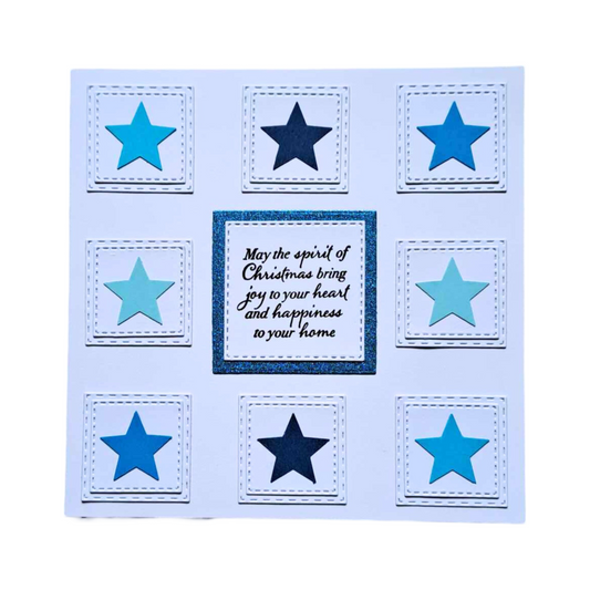 Blue Stars Christmas Card