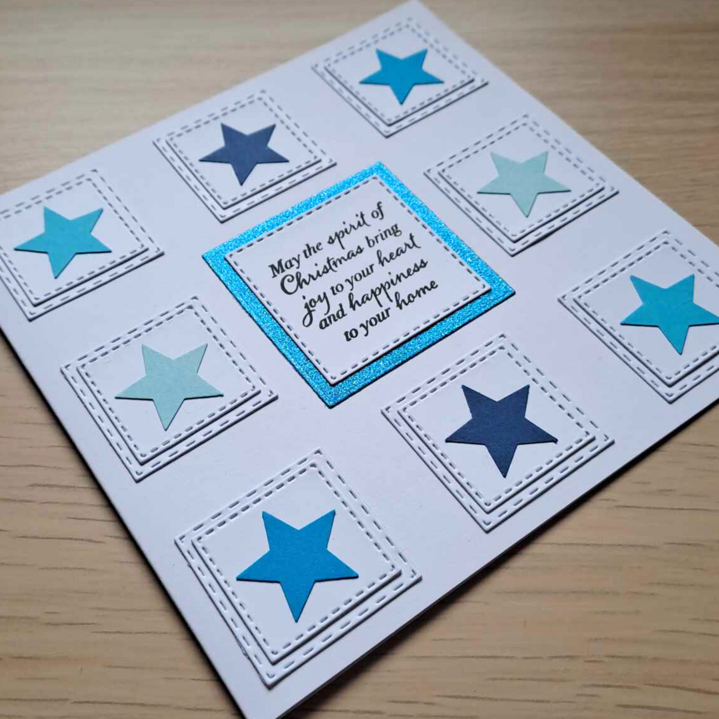 Blue Stars Christmas Card