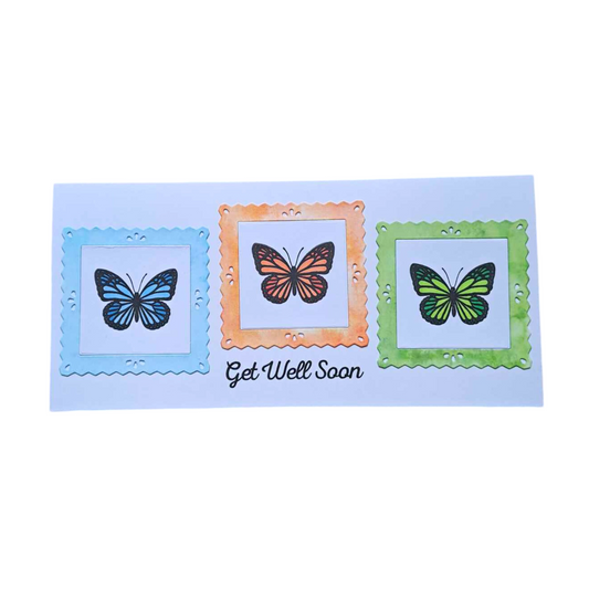 Framed Butterfly Get Well Soon Card