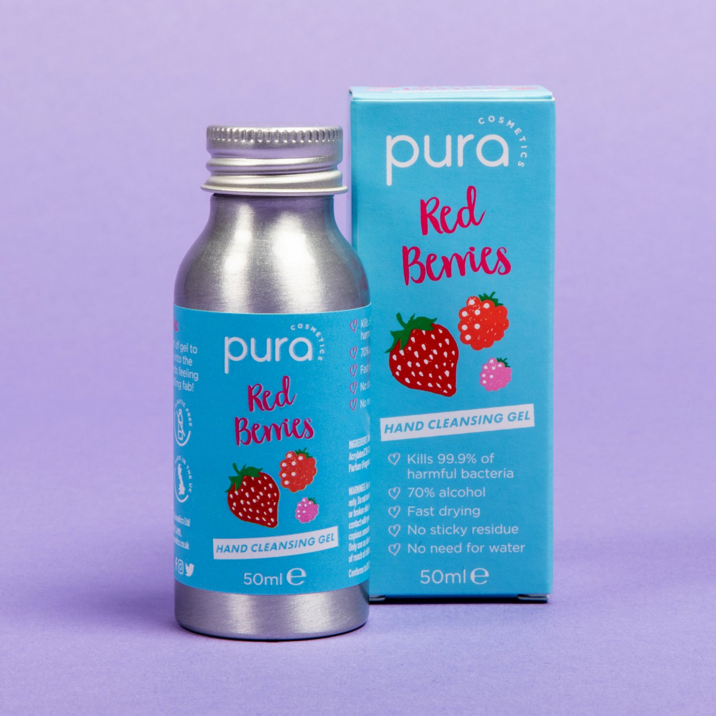 Pura Cosmetics - Hand Cleansing Gel - Red Berries