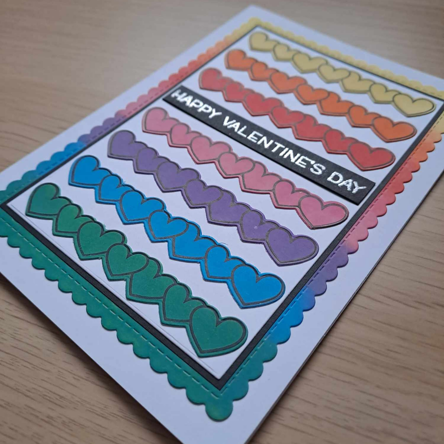 Rainbow Heart Valentines Card