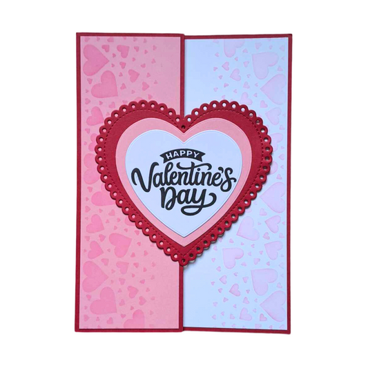 Scalloped Heart Valentines Card