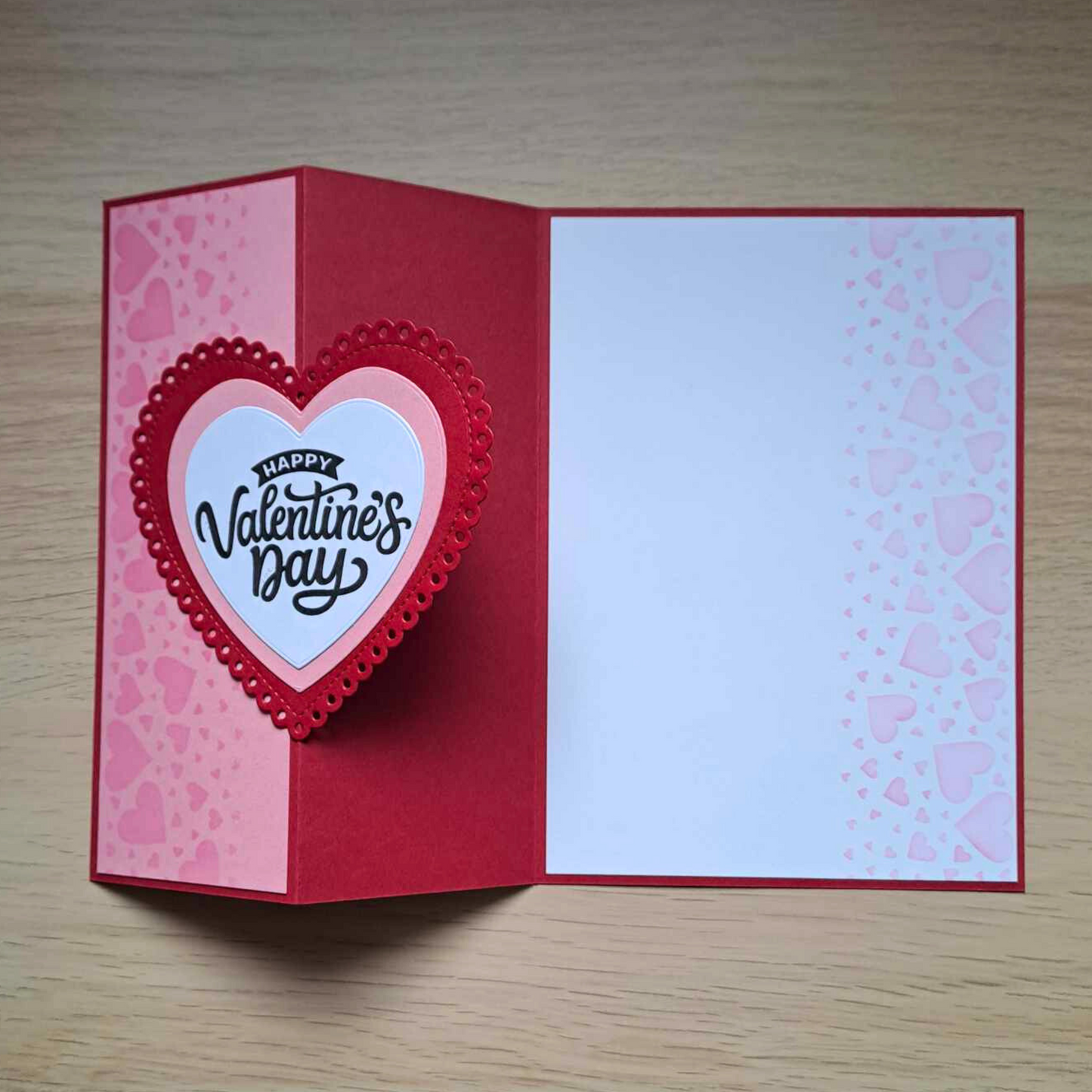 Scalloped Heart Valentines Card