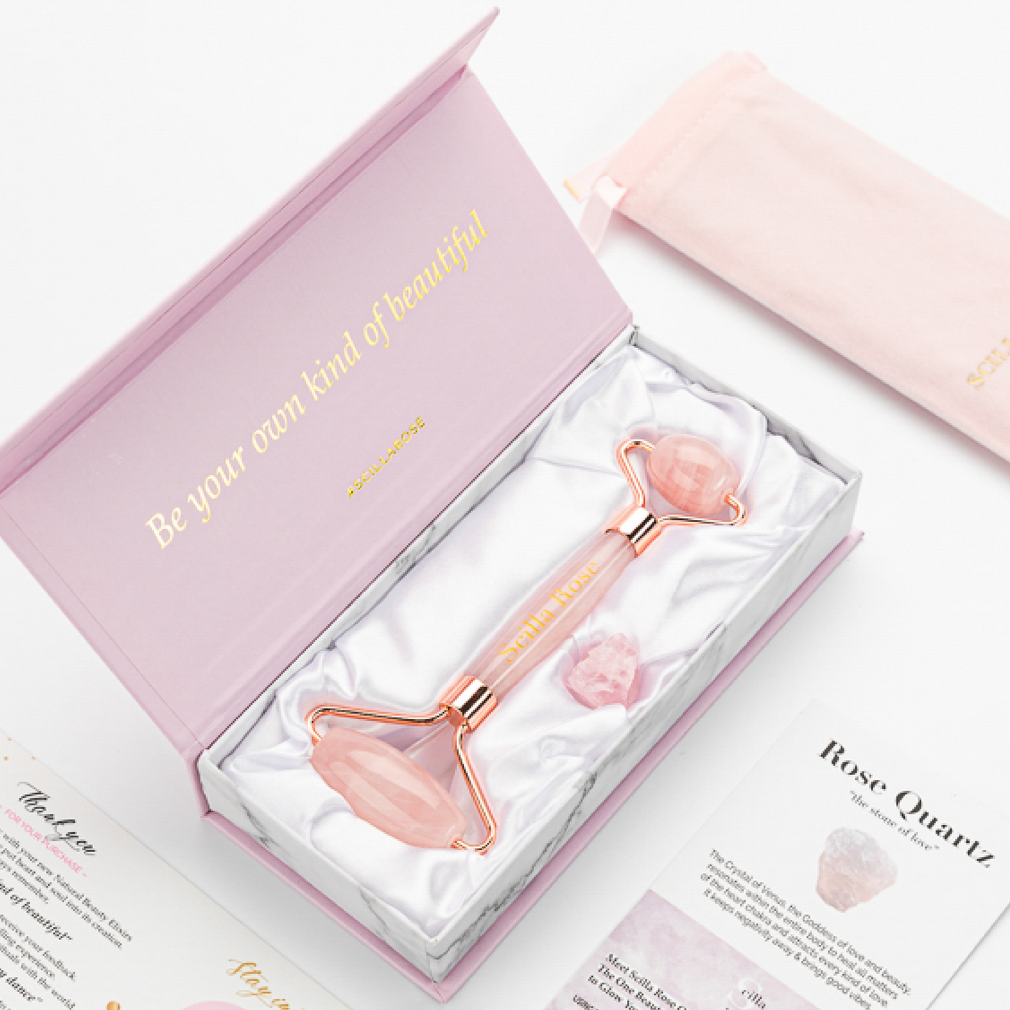 Scilla Rose - Superior Rose Quartz Roller