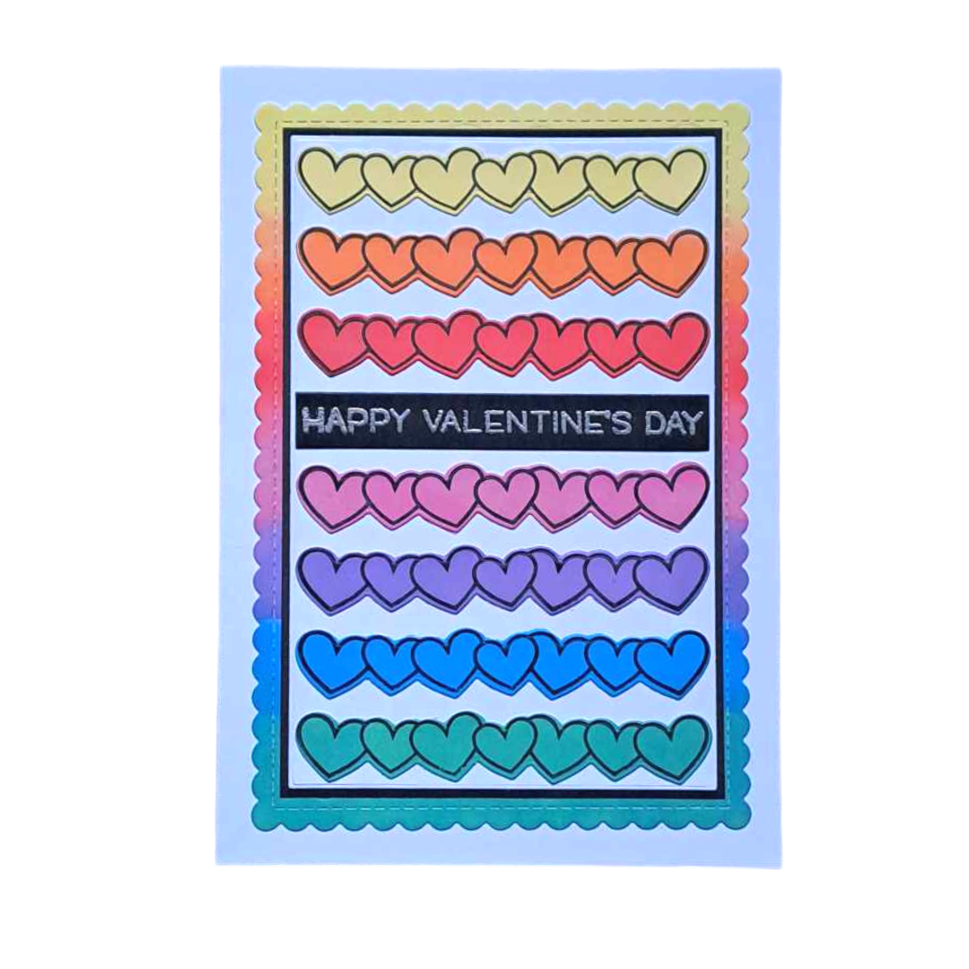 Rainbow Heart Valentines Card